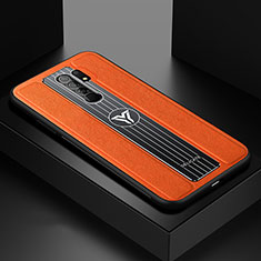 Custodia Silicone Morbida In Pelle Cover FL2 per Xiaomi Redmi 9 Prime India Arancione