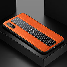 Custodia Silicone Morbida In Pelle Cover FL2 per Xiaomi Redmi 9A Arancione