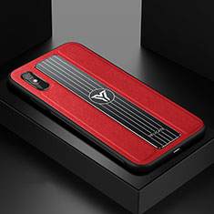 Custodia Silicone Morbida In Pelle Cover FL2 per Xiaomi Redmi 9A Rosso