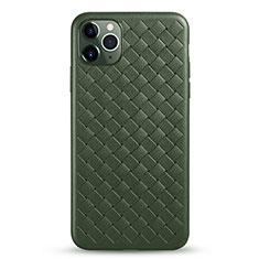 Custodia Silicone Morbida In Pelle Cover G01 per Apple iPhone 11 Pro Max Verde