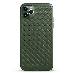 Custodia Silicone Morbida In Pelle Cover G01 per Apple iPhone 11 Pro Verde