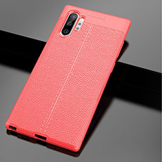Custodia Silicone Morbida In Pelle Cover G01 per Samsung Galaxy Note 10 Plus 5G Rosso