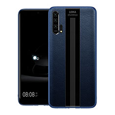 Custodia Silicone Morbida In Pelle Cover H01 per Huawei Honor 20 Pro Blu