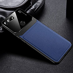 Custodia Silicone Morbida In Pelle Cover H01 per Huawei Honor V20 Blu
