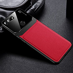 Custodia Silicone Morbida In Pelle Cover H01 per Huawei Honor View 20 Rosso