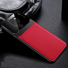 Custodia Silicone Morbida In Pelle Cover H01 per Huawei Mate 20 Rosso
