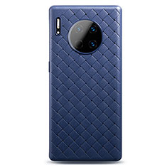 Custodia Silicone Morbida In Pelle Cover H01 per Huawei Mate 30 5G Blu