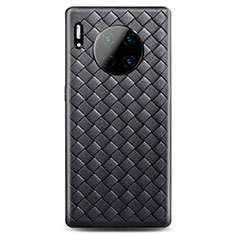 Custodia Silicone Morbida In Pelle Cover H01 per Huawei Mate 30 5G Nero