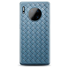 Custodia Silicone Morbida In Pelle Cover H01 per Huawei Mate 30 Cielo Blu