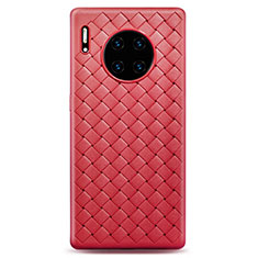 Custodia Silicone Morbida In Pelle Cover H01 per Huawei Mate 30 Pro Rosso