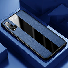 Custodia Silicone Morbida In Pelle Cover H01 per Huawei Nova 6 5G Blu