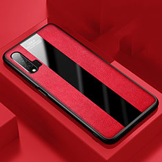 Custodia Silicone Morbida In Pelle Cover H01 per Huawei Nova 6 Rosso