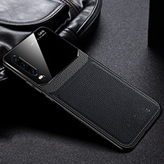 Custodia Silicone Morbida In Pelle Cover H01 per Huawei P30 Nero