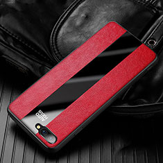 Custodia Silicone Morbida In Pelle Cover H01 per Oppo K1 Rosso