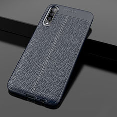 Custodia Silicone Morbida In Pelle Cover H01 per Samsung Galaxy A90 5G Blu