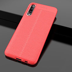 Custodia Silicone Morbida In Pelle Cover H01 per Samsung Galaxy A90 5G Rosso