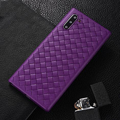 Custodia Silicone Morbida In Pelle Cover H01 per Samsung Galaxy Note 10 5G Viola