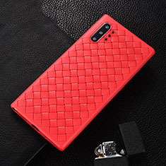 Custodia Silicone Morbida In Pelle Cover H01 per Samsung Galaxy Note 10 Plus 5G Rosso