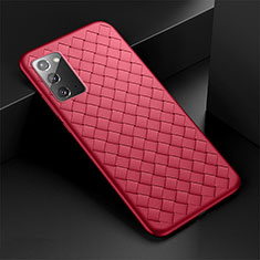 Custodia Silicone Morbida In Pelle Cover H01 per Samsung Galaxy Note 20 5G Rosso