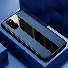 Custodia Silicone Morbida In Pelle Cover H01 per Samsung Galaxy S20 5G Blu