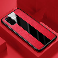 Custodia Silicone Morbida In Pelle Cover H01 per Samsung Galaxy S20 5G Rosso