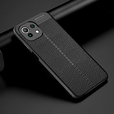 Custodia Silicone Morbida In Pelle Cover H01 per Xiaomi Mi 11 Lite 5G Nero