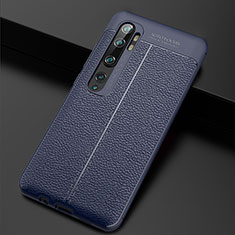 Custodia Silicone Morbida In Pelle Cover H01 per Xiaomi Mi Note 10 Pro Blu