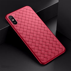 Custodia Silicone Morbida In Pelle Cover H01 per Xiaomi Redmi 9AT Rosso