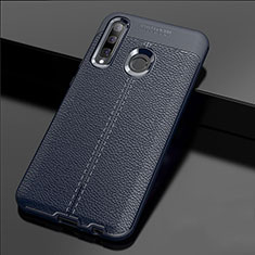 Custodia Silicone Morbida In Pelle Cover H02 per Huawei Honor 20E Blu