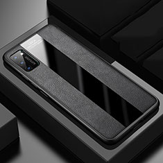 Custodia Silicone Morbida In Pelle Cover H02 per Huawei Honor V30 5G Nero