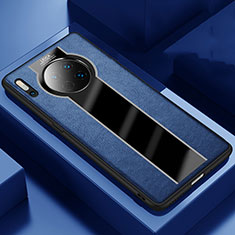 Custodia Silicone Morbida In Pelle Cover H02 per Huawei Mate 30 5G Blu