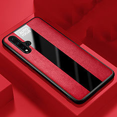 Custodia Silicone Morbida In Pelle Cover H02 per Huawei Nova 5 Rosso