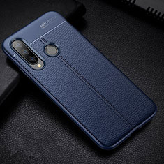 Custodia Silicone Morbida In Pelle Cover H02 per Huawei P30 Lite Blu