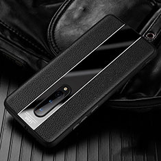 Custodia Silicone Morbida In Pelle Cover H02 per OnePlus 8 Nero
