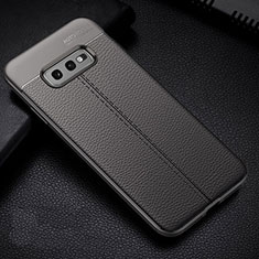 Custodia Silicone Morbida In Pelle Cover H02 per Samsung Galaxy S10e Grigio