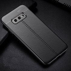 Custodia Silicone Morbida In Pelle Cover H02 per Samsung Galaxy S10e Nero