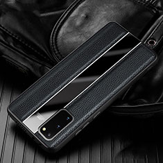Custodia Silicone Morbida In Pelle Cover H02 per Samsung Galaxy S20 5G Nero