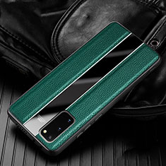 Custodia Silicone Morbida In Pelle Cover H02 per Samsung Galaxy S20 Verde