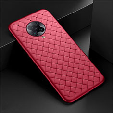 Custodia Silicone Morbida In Pelle Cover H02 per Xiaomi Poco F2 Pro Rosso