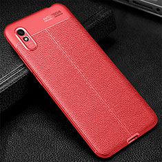 Custodia Silicone Morbida In Pelle Cover H02 per Xiaomi Redmi 9AT Rosso