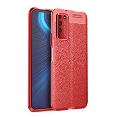 Custodia Silicone Morbida In Pelle Cover H03 per Huawei Honor X10 5G Rosso