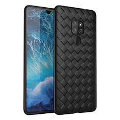 Custodia Silicone Morbida In Pelle Cover H03 per Huawei Mate 20 Nero