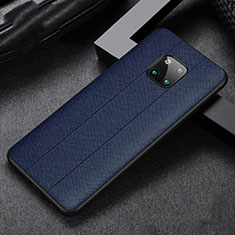 Custodia Silicone Morbida In Pelle Cover H03 per Huawei Mate 20 Pro Blu
