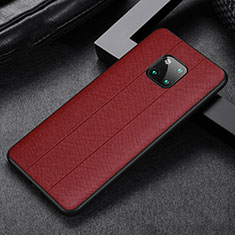 Custodia Silicone Morbida In Pelle Cover H03 per Huawei Mate 20 Pro Rosso