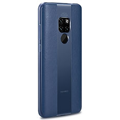 Custodia Silicone Morbida In Pelle Cover H03 per Huawei Mate 20 X 5G Blu