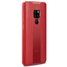 Custodia Silicone Morbida In Pelle Cover H03 per Huawei Mate 20 X 5G Rosso