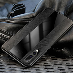 Custodia Silicone Morbida In Pelle Cover H03 per Huawei P20 Pro Nero