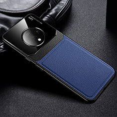 Custodia Silicone Morbida In Pelle Cover H03 per OnePlus 7T Blu