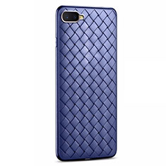 Custodia Silicone Morbida In Pelle Cover H03 per Oppo R15X Blu