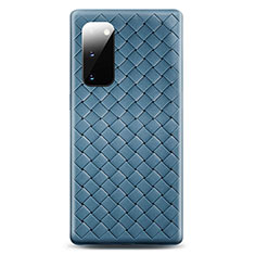 Custodia Silicone Morbida In Pelle Cover H03 per Samsung Galaxy S20 Cielo Blu